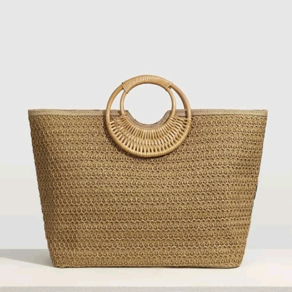 Floral Embroidered Straw Bag - Picture 3 of 6